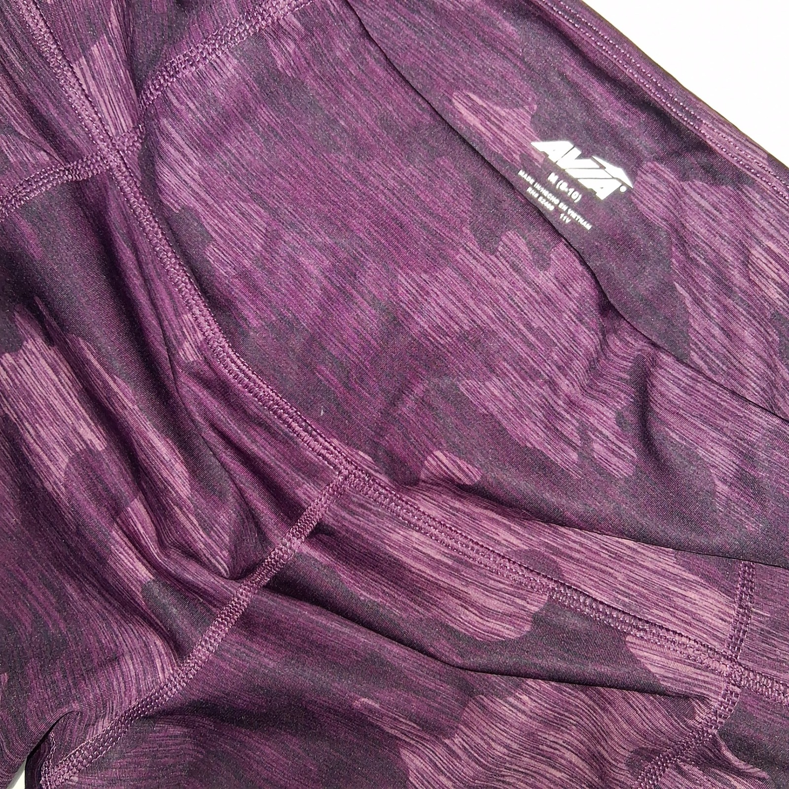 Avia Core Perf Leggings Women's Size M (8-10) Purple Camo Print Activewear
